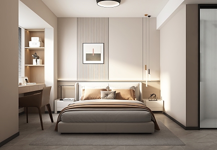 Modern wind master bedroom 3d model