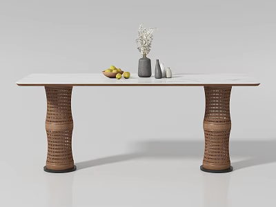 Modern Middle style long dining table 3d model