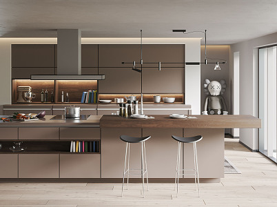 Open kitchen Modern kitchen 3d model