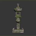 Traditional Green Decorative Lantern Furniture With Multi Tiered Structure And Square Base