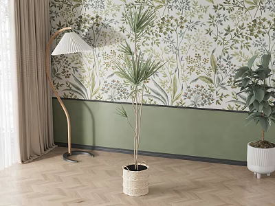 green plant potted plant 3d model