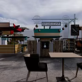 Vibrant Commercial Street With Strooperia Sign Outdoor Seating And Café Tables