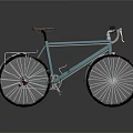 Teal Bicycle with Brown Seat White Handlebars Classic Rear Rack on Gray Background with Reflection