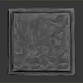 Gray Square Textured Panel With Edged Structure And Three Dimensional Design On Dark Background