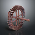 Traditional Wooden Water Wheel Mechanical Equipment With Functional Blades And Spokes Structure