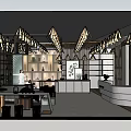 Elegant Specialty Store Interior Design With Display Shelves Sofa And Tables
