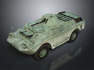Armored Military Vehicle With Green Camouflage Tactical Design And Wheels 3d model