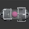 Industrial Mechanical Device With Gray Body White Frame And Internal Pink Component 3d model