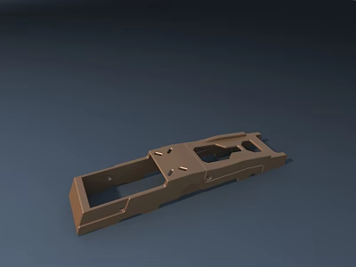 Modern Metal Door Handle With Sleek Design And Installation Holes 3d model