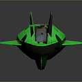 Futuristic Green Spacecraft With Sleek Aerodynamic Design For Cosmic Exploration