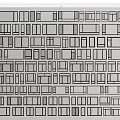 Abstract Geometric Pattern With Various Rectangles In Black And White Design 3d model