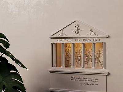 Classical Wall Lamp With Carved Figures Column Design And Soft Illumination 3d model
