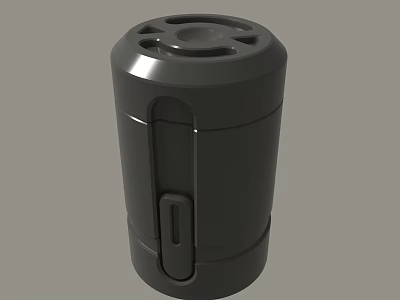 Black Cylindrical Device With Top Holes And Side Groove Design 3d model