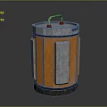 Orange and Black Trash Can with Metallic Lid Handle for Home Office Waste Disposal