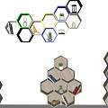 Modern Multiple Hexagonal Bookcases In Different Colors With Geometric Shapes On White Background 3d model