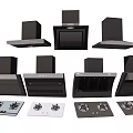 Black Kitchen Appliances Featuring Range Hoods And Gas Stoves With Modern Designs