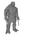 Modern game character ninja 3d model