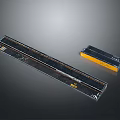 Long Metal Strip Tool Accessory With Black Surface And Yellow Part 3d model
