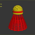 Plastic Badminton Shuttlecock With Yellow Top And Red Base Sports Equipment Design