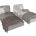 Modern Single Bed Designs In Light And Dark Grey With Soft Pillows And Blankets