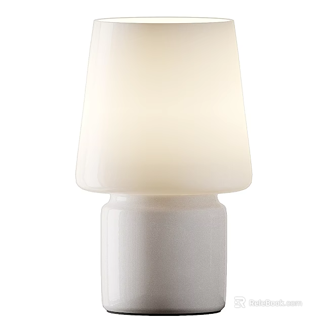 Modern White Table Lamp With Translucent Shade And Ceramic Base For Home Decor 3d model 
