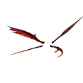 Stylish Wing Shaped Wall Decor With Dark Red Color And Modern Design
