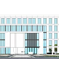 modern office building multi-storey office building 3d model