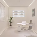 Modern Reception Area With Curved Desk Wave Lighting And VEBERRI Logo