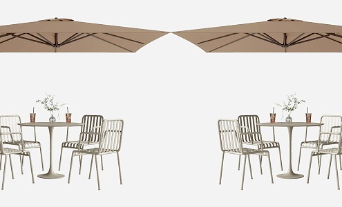 Modern outdoor table and chair combination 3d model