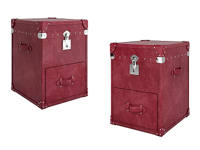 Red Inflatable Storage Trunk with Metal Fasteners and Secure Lock Design 3d model