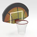 Colorful Basketball Pattern Backboard With Red Rim And White Net Sports Equipment