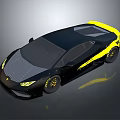 Sleek Black And Yellow Sports Car With Aerodynamic Body And Stylish Yellow Wheels