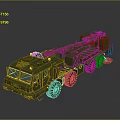 Green Military Tank With Multiple Wheels And Advanced Top Equipment Design