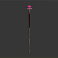 Colorful Decorative Floor Lamp With Pink Shade And Wooden Stand