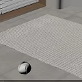 Light Colored Square Rug with Woven Texture in Modern Minimalist Bright Room