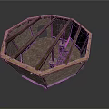 Traditional Octagonal Building Interior Framework With Wooden Beams And Stone Walls