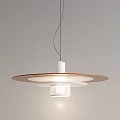 Modern Round Pendant Light With Brown Outer Ring White Inner Shade And Illuminated Design 3d model