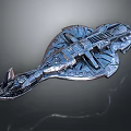 Ornate Futuristic Metal Mechanical Model With Intricate Sci Fi Design Details
