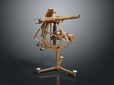Brass Commercial Equipment With Complex Mechanical Structure Sturdy Stand And Telescopic Component For Industrial Measurement 3d model