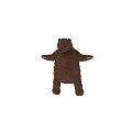 Cute Brown Plush Teddy Bear Doll With Open Arms And Soft Texture 3d model