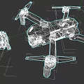 White Electronic Drones With Gold Propellers Small And Large Sizes