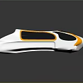 Modern White Car Exterior With Sleek Body Curved Lines And Orange Accents