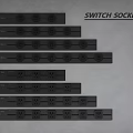 Modern Black Switch Socket Design With Multiple Outlets And Switches For Home Use