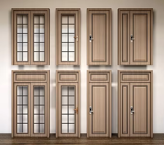 Jane European door password door glass door combination 3d model