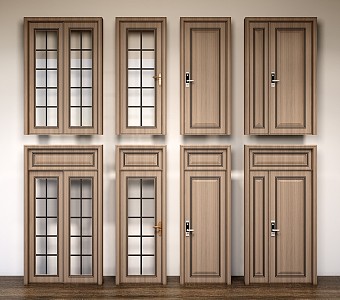 Jane European door password door glass door combination 3d model