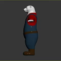 Cartoon Polar Bear Character In Red Shirt Blue Overalls And Brown Boots With Arms Outstretched