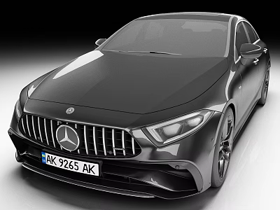 Black Mercedes Benz Sedan With Modern AMG Grille And Sleek Exterior Design 3d model