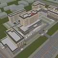 Modern Urban Complex With Multiple Buildings Green Spaces Roads And Parking Areas