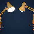 Yellow Mechanical Arm Desk Lamp With Adjustable Joints For Home Office Use