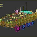 Green Military Armored Vehicle With Multi Wheel Design Top Weapon And Antenna